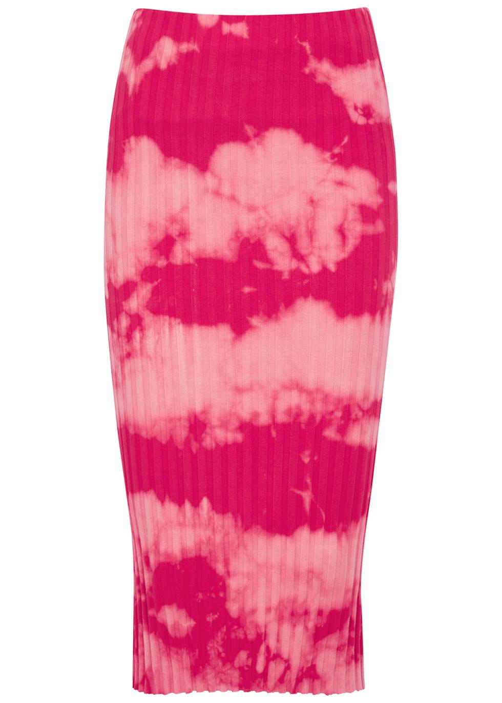 Capri pink tie-dyed stretch-cotton midi skirt by COTTON CITIZEN