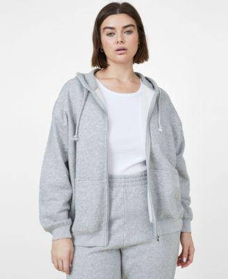 Trendy Plus Size Classic Zip Through Hoodie by COTTON ON