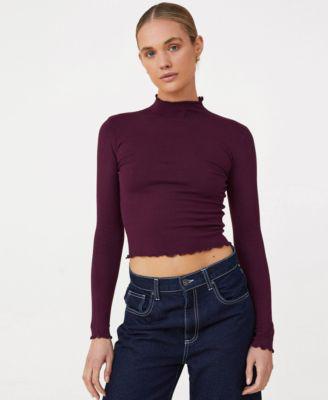 Women's Long Sleeve Mock Neck Top by COTTON ON