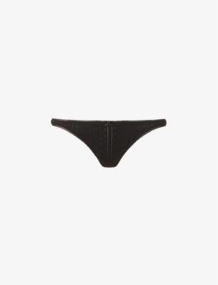 Pointelle mid-rise organic-cotton thong by COU COU INTIMATES