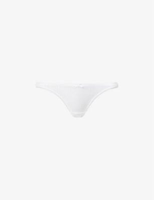 Pointelle mid-rise organic-cotton thong by COU COU INTIMATES