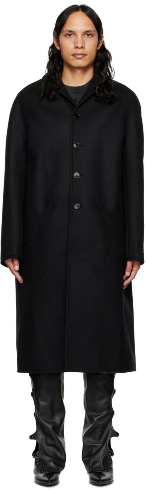 Black Long Oversize Coat by COURREGES