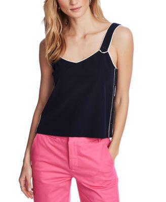 Women's Contrast-Piped V-neck Tank Top by COURT&ROWE