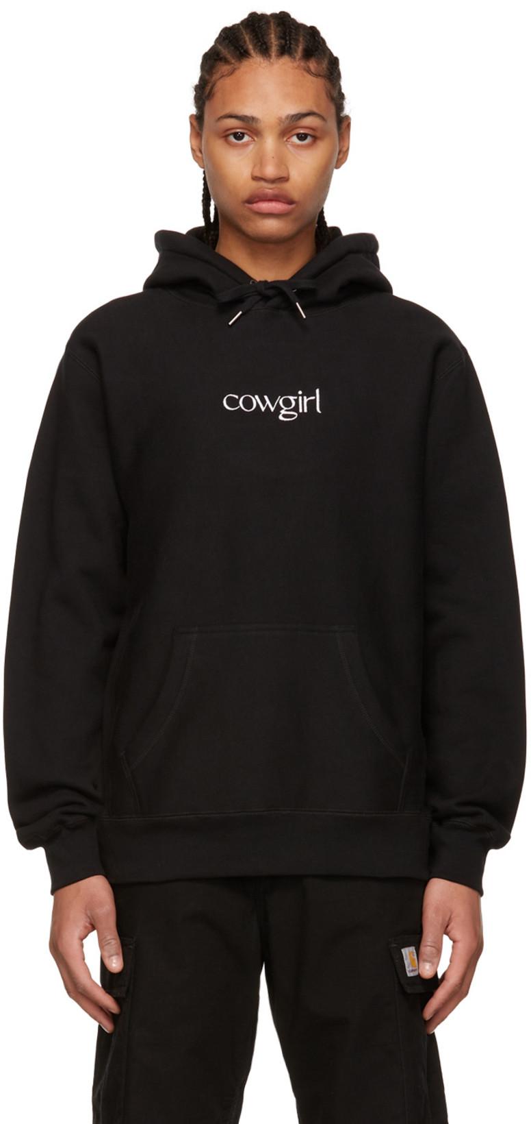 Black Cotton Hoodie by COWGIRL BLUE CO