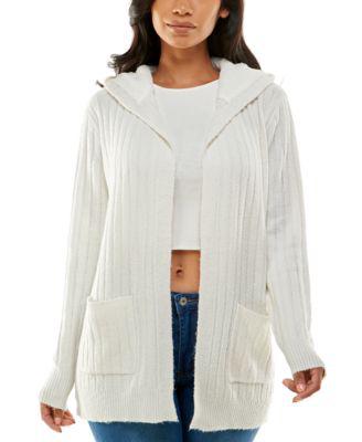 Juniors' Cozy Knit Sherpa Trim Cardigan by CRAVE FAME