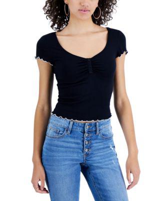 Juniors' Sweetheart Henley Top by CRAVE FAME