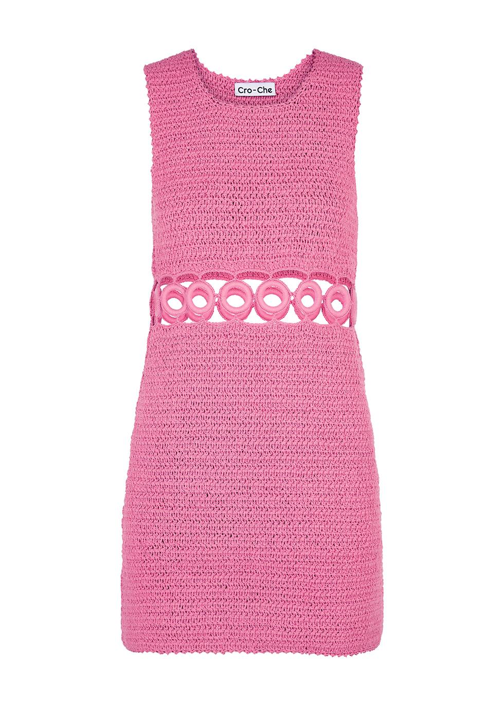 Baby Love pink cut-out crochet dress by CRO-CHE