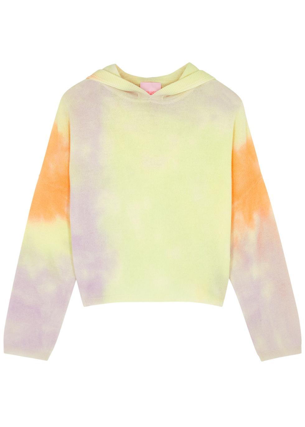 Tallin tie-dyed hoodied cashmere sweatshirt by CRUSH CASHMERE