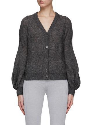 CABLE KNIT SHEER CASHMERE CARDIGAN by CRUSH COLLECTION