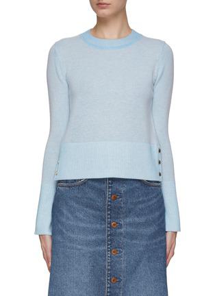 SLIT SLEEVE ROUND NECK CASHMERE JUMPER by CRUSH COLLECTION