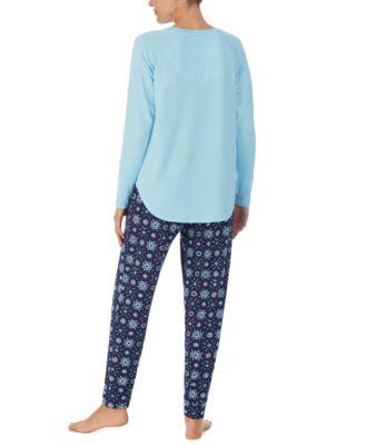 Women's Brushed Sweater Long-Sleeve Crewneck Pajamas Set by CUDDL DUDS