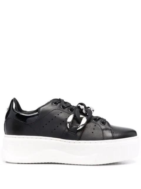 chain-detail lace-up trainers by CULT