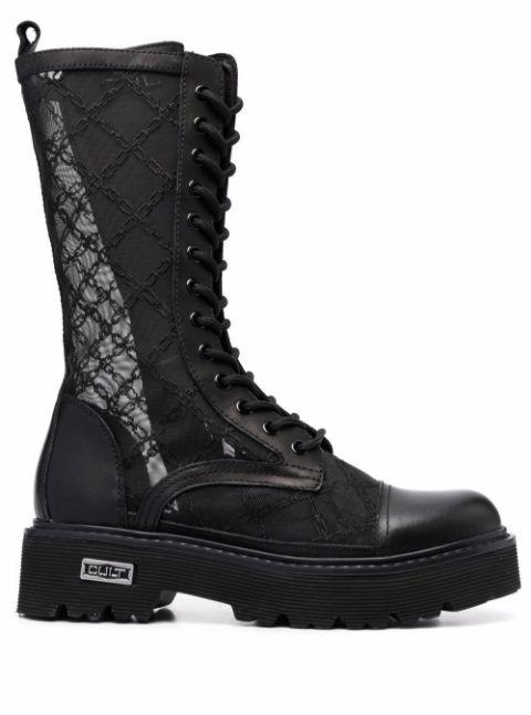 mesh-panelled mid-calf combat boots by CULT