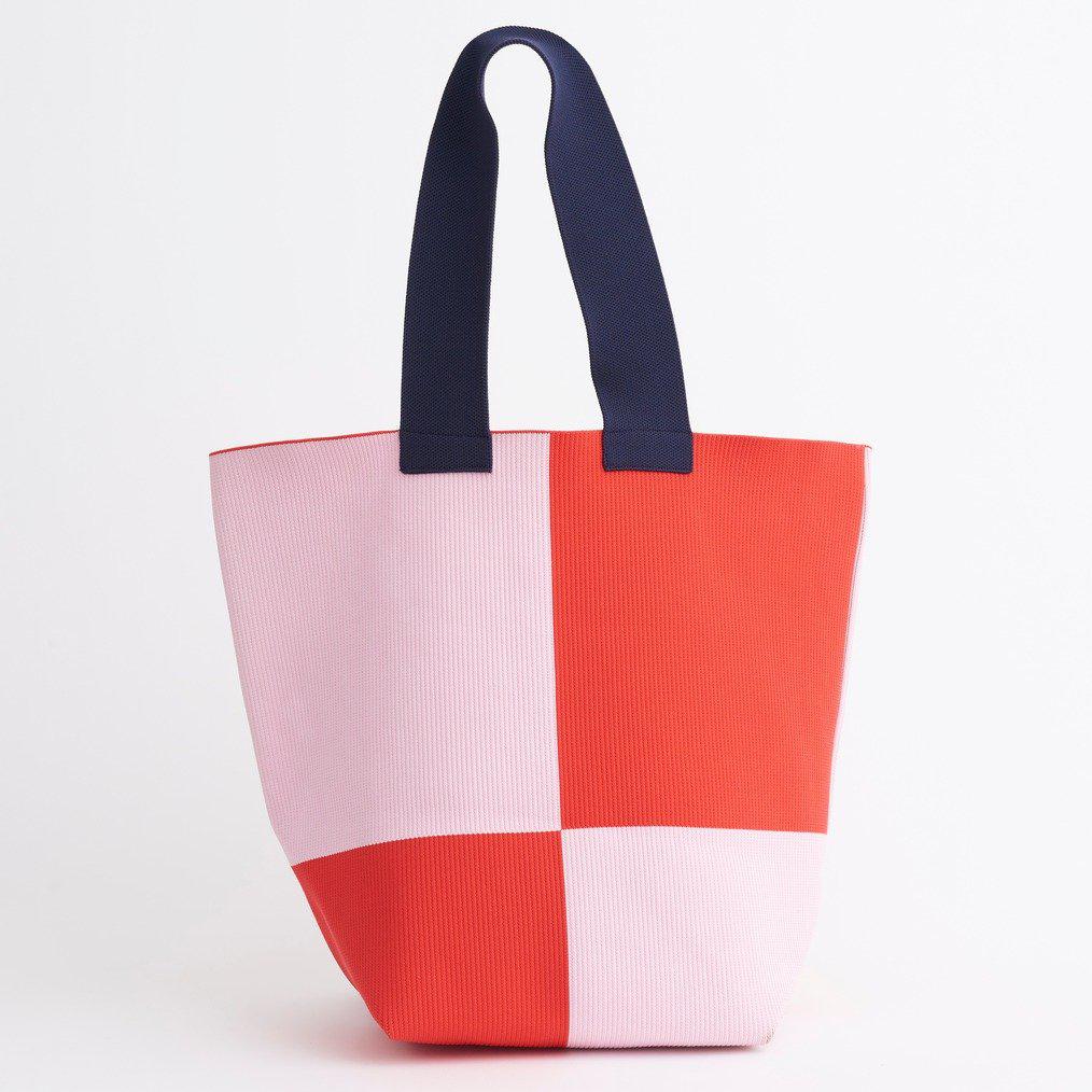 red & pink check pattern bag by CYNTHIA AND XIAO