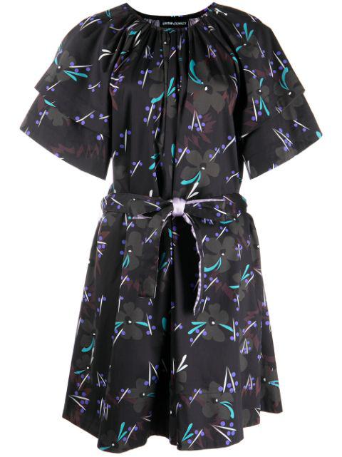 floral flutter-sleeve mini dress by CYNTHIA ROWLEY