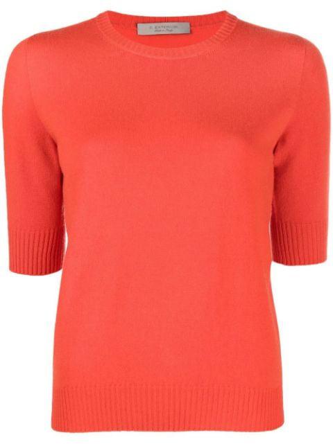 fine-knit short-sleeve top by D.EXTERIOR