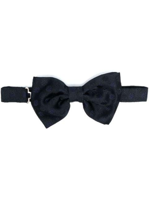 floral-embroidered silk bow tie by D4.0