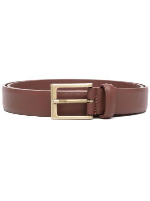 square-buckle leather belt by D4.0
