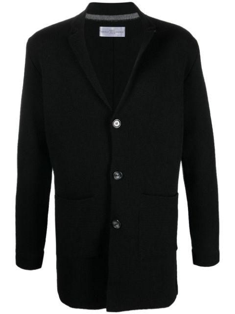 single-breasted wool-blend coat by DANIELE ALESSANDRINI