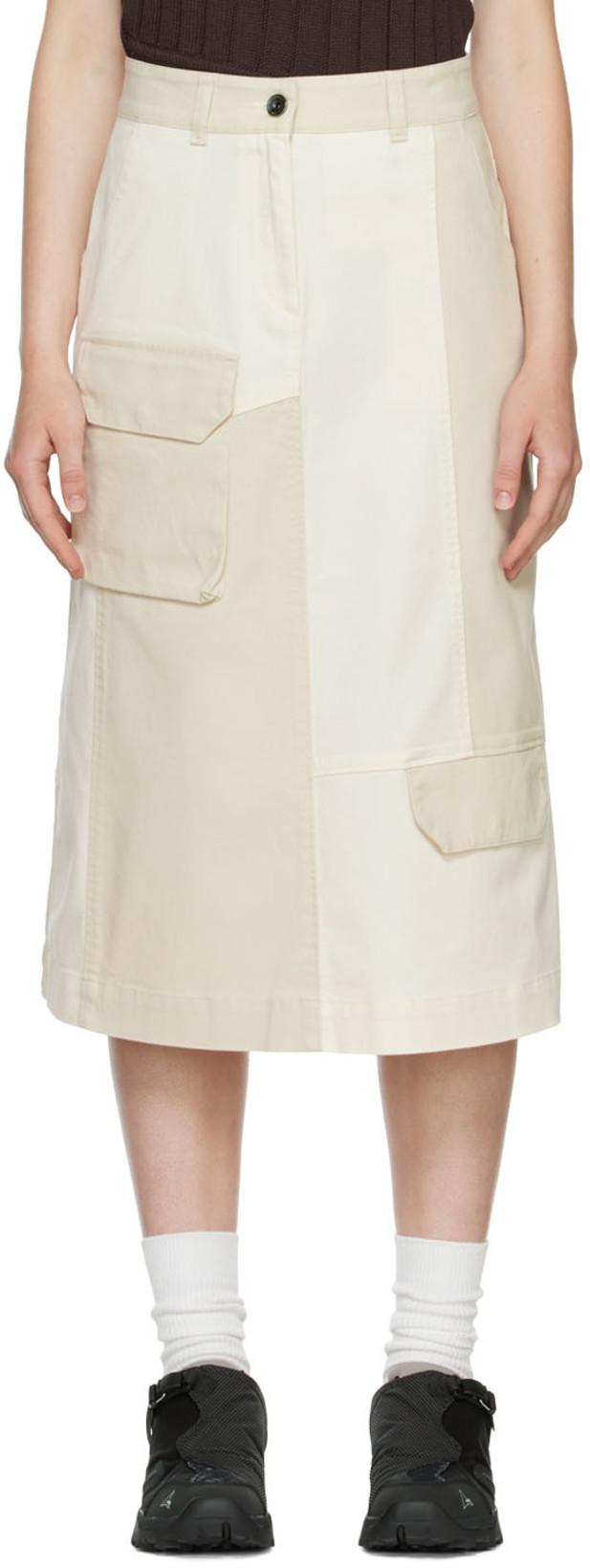 White Cotton Midi Skirt by DANIELLE CATHARI
