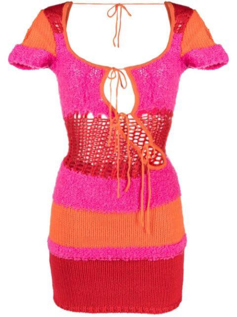 horizontal-stripe knitted minidress by DANIELLE GUIZIO