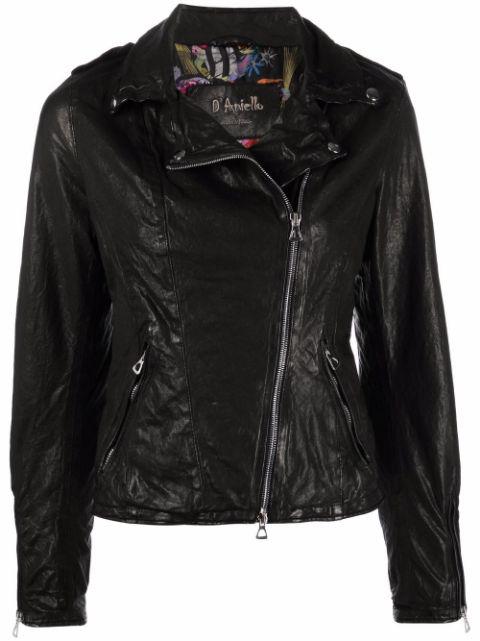 crinkled biker jacket by D'ANIELLO