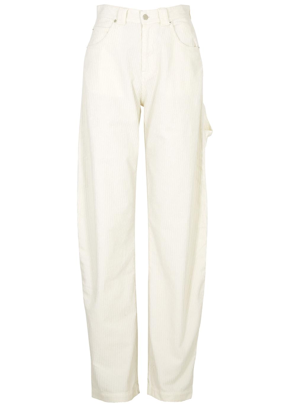 Audrey white straight-leg corduroy jeans by DARKPARK