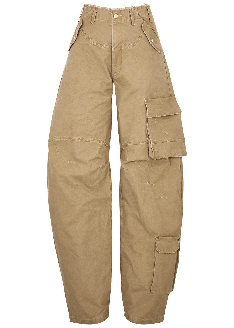 Rosalind camel cotton cargo trousers by DARKPARK