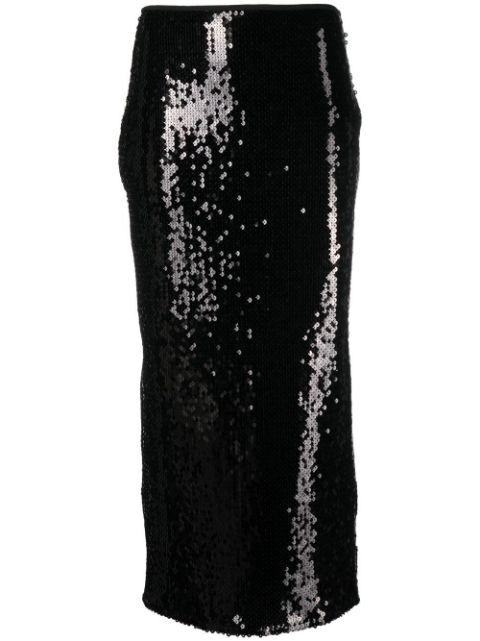 high-waist sequin midi skirt by DAVID KOMA