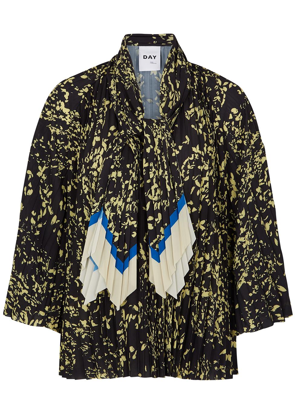 Caelan printed pleated matte satin blouse by DAY BIRGER ET MIKKELSEN