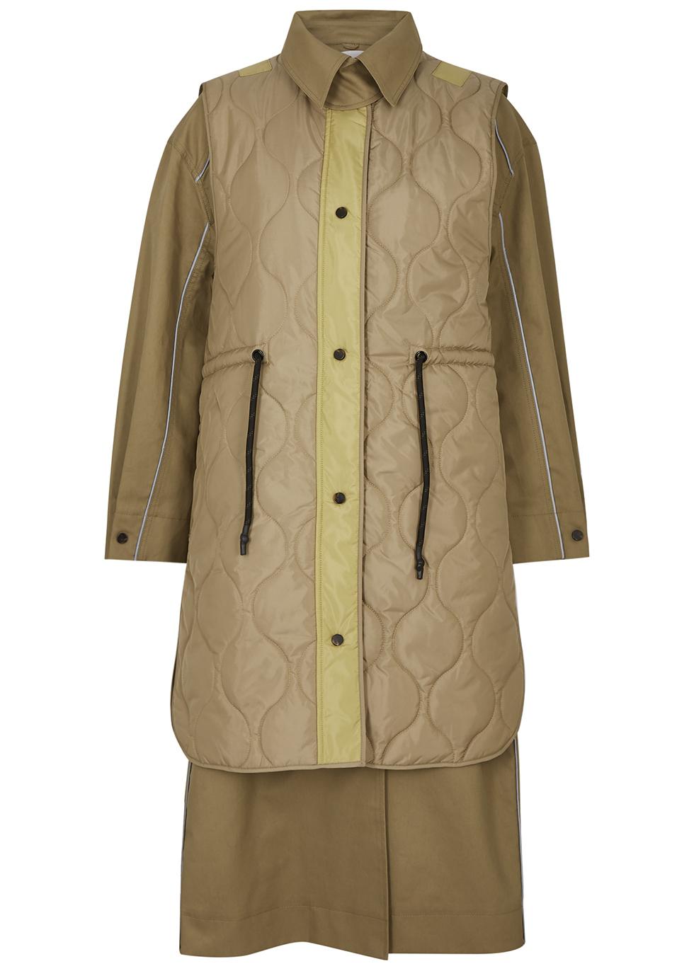 Rex brown layered cotton trench coat by DAY BIRGER ET MIKKELSEN