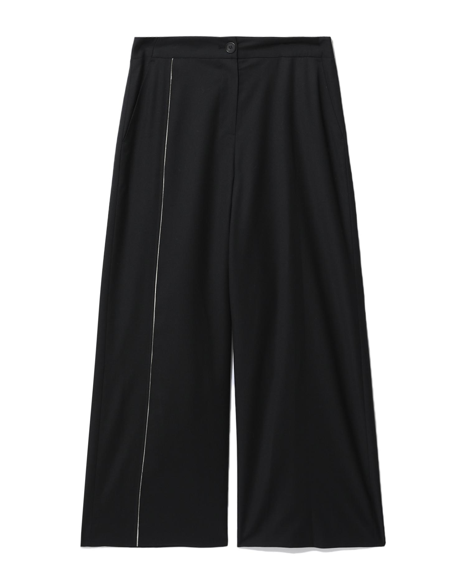 Contrast piping tailored pants by D'DEMOO