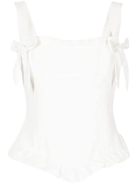 ruffle-detail corset top by DE LA VALI