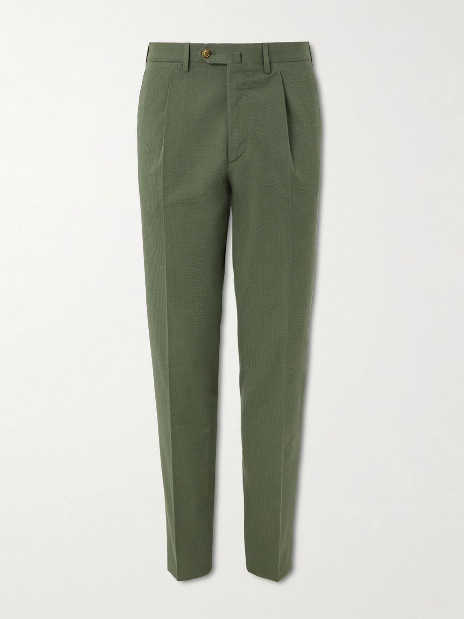 Straight-Leg Cotton-Seersucker Suit Trousers by DE PETRILLO