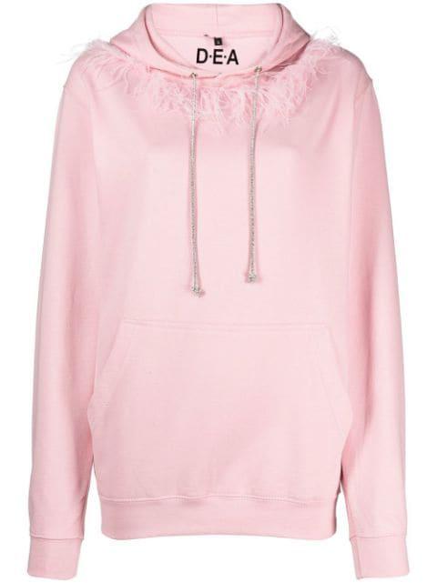 feather detail hoodie by DEA