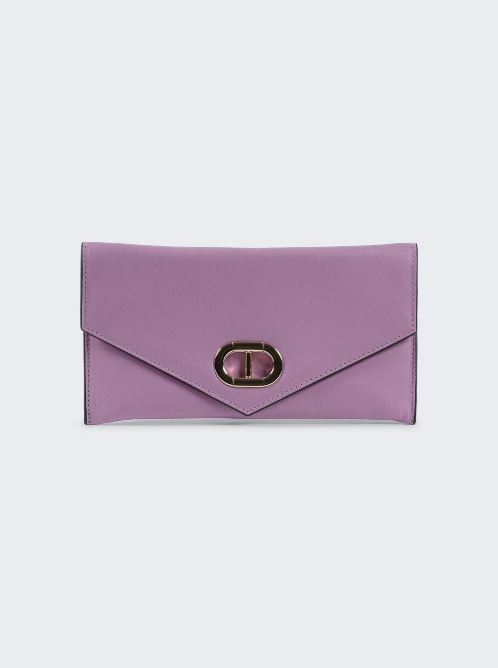 Logo Plaque Envelope Clutch Bag Purple by DEE OCLEPPO