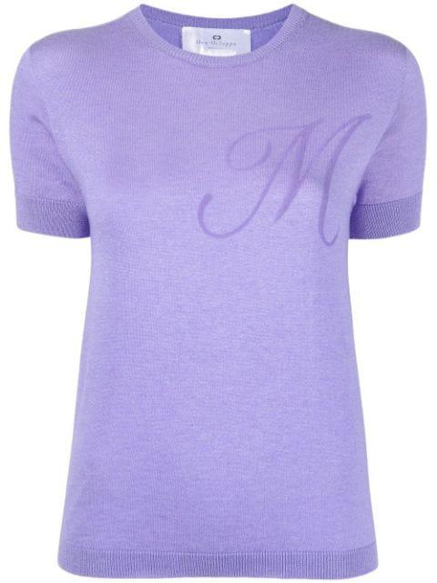 M initial-print knitted top by DEE OCLEPPO