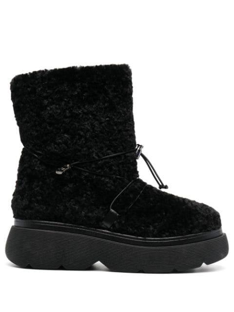 shearling calf length boots by DEE OCLEPPO