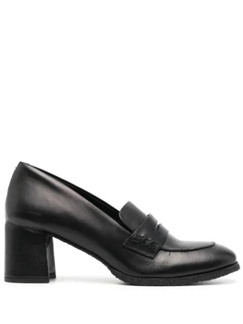 65mm block-heel patent loafers by DEL CARLO