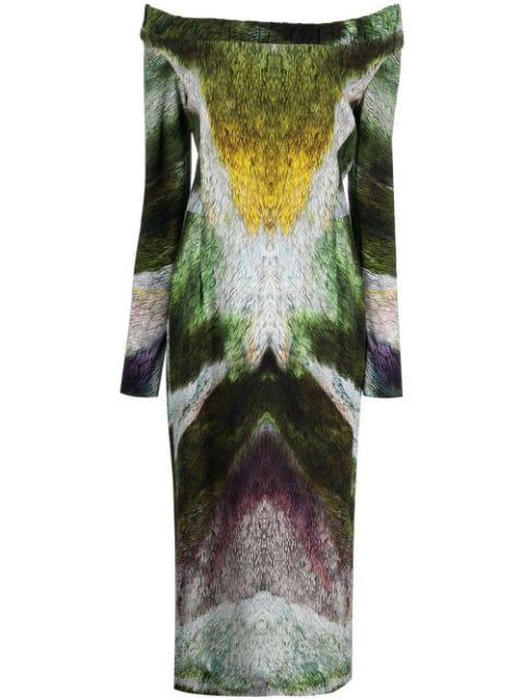 abstract pattern midi dress by DEL CORE