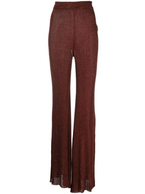 high-rise flared trousers by DEL CORE