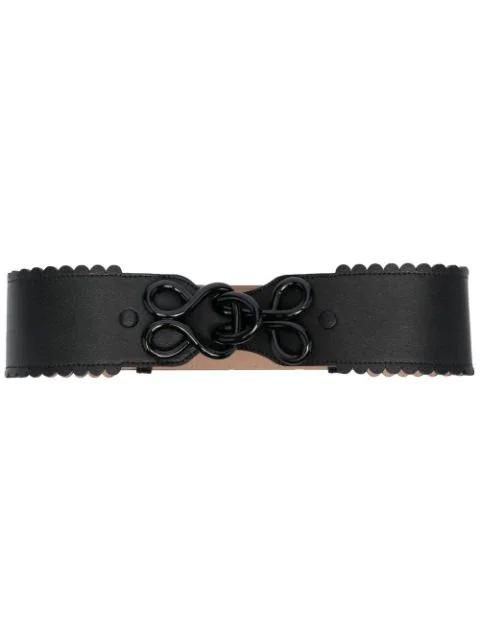 hook and eye leather belt by DEL CORE