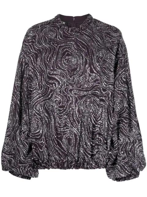 patterned long-sleeved blouse by DEL CORE