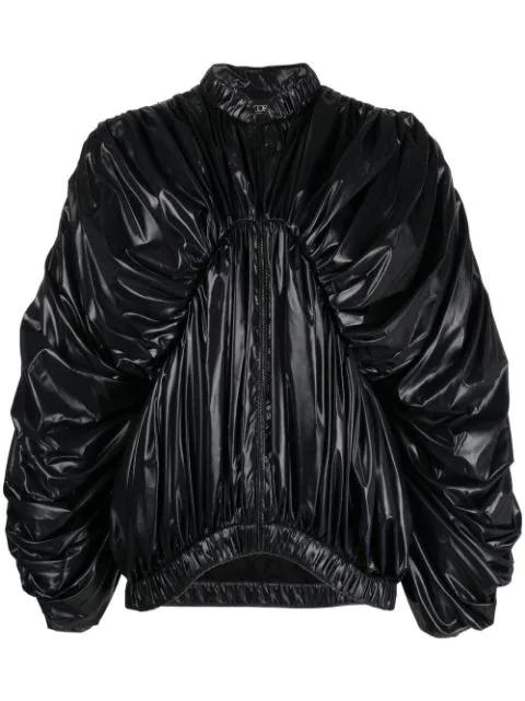 ruched zip-up jacket by DEL CORE