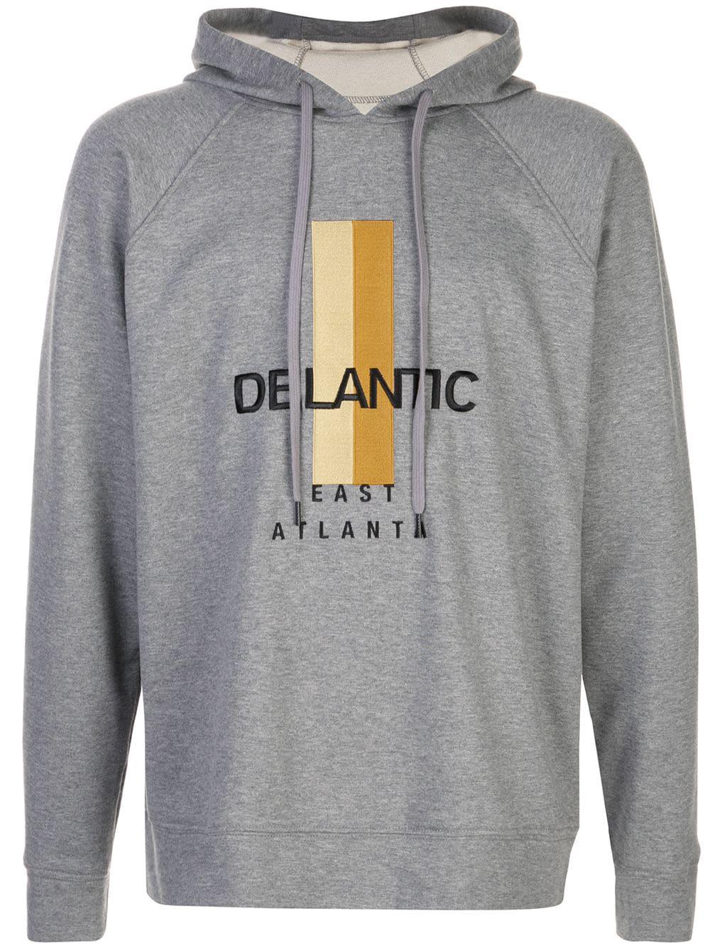 logo print hoodie by DELANTIC
