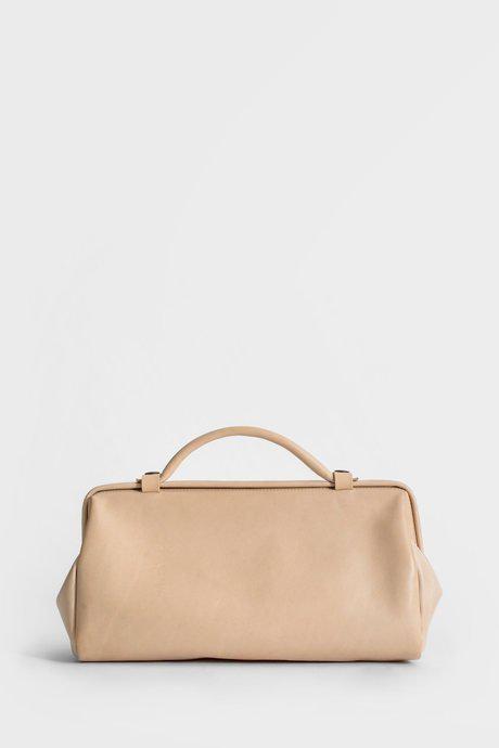 Beige Leather Handbag by DELLE COSE
