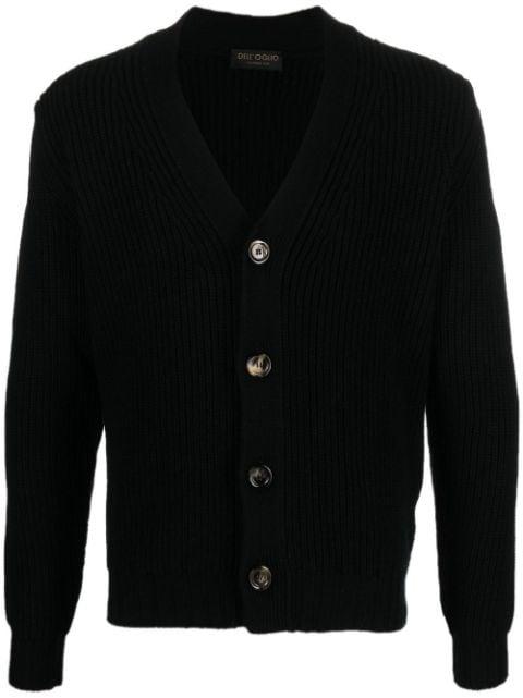 V-neck knitted cardigan by DELL'OGLIO