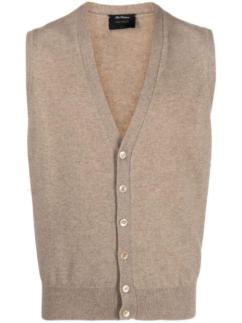 cashmere V-neck vest by DELL'OGLIO