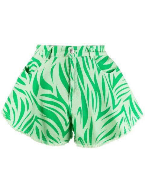 zebra-print flared shorts by DEPENDANCE