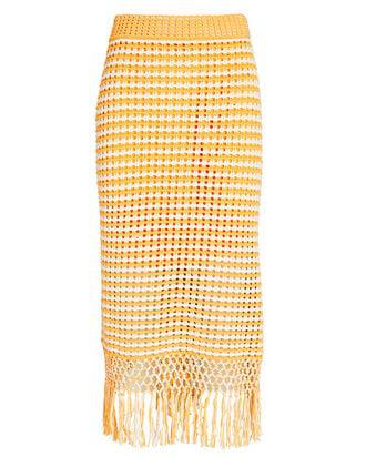 Emerie Fringed Knit Midi Skirt by DEREK LAM 10 CROSBY